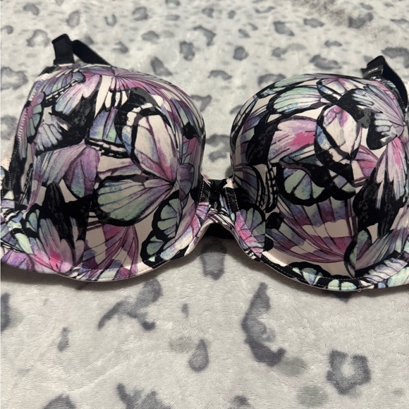 Torrid Butterfly Print Bra - Black and Pink - Picture 1 of 4